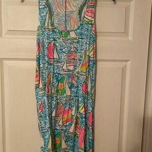 Colorful Lilly Pulitzer Sailboat racer back Print Dress